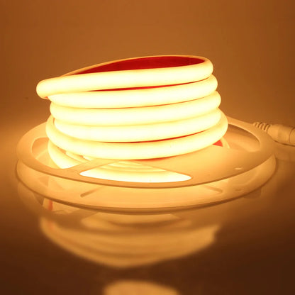 IP68 Waterproof COB LED Neon Strip Light 5m 10m 15m 20m 0.5m 12V 24V 320LED Flexible Tape Silicone Tube Lamp Liner Lighting RA90.