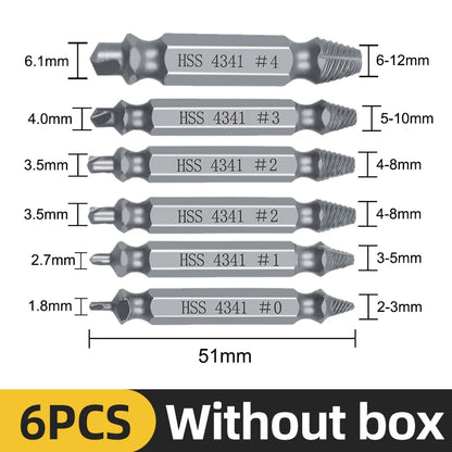 TOOLEYE Beschädigte Schraube Extractor Set Zentrum Bohrer Set Holzbearbeitung Werkzeuge Gebrochene Bolzen Extractor Schrauben Schrauben Entferner Extractor