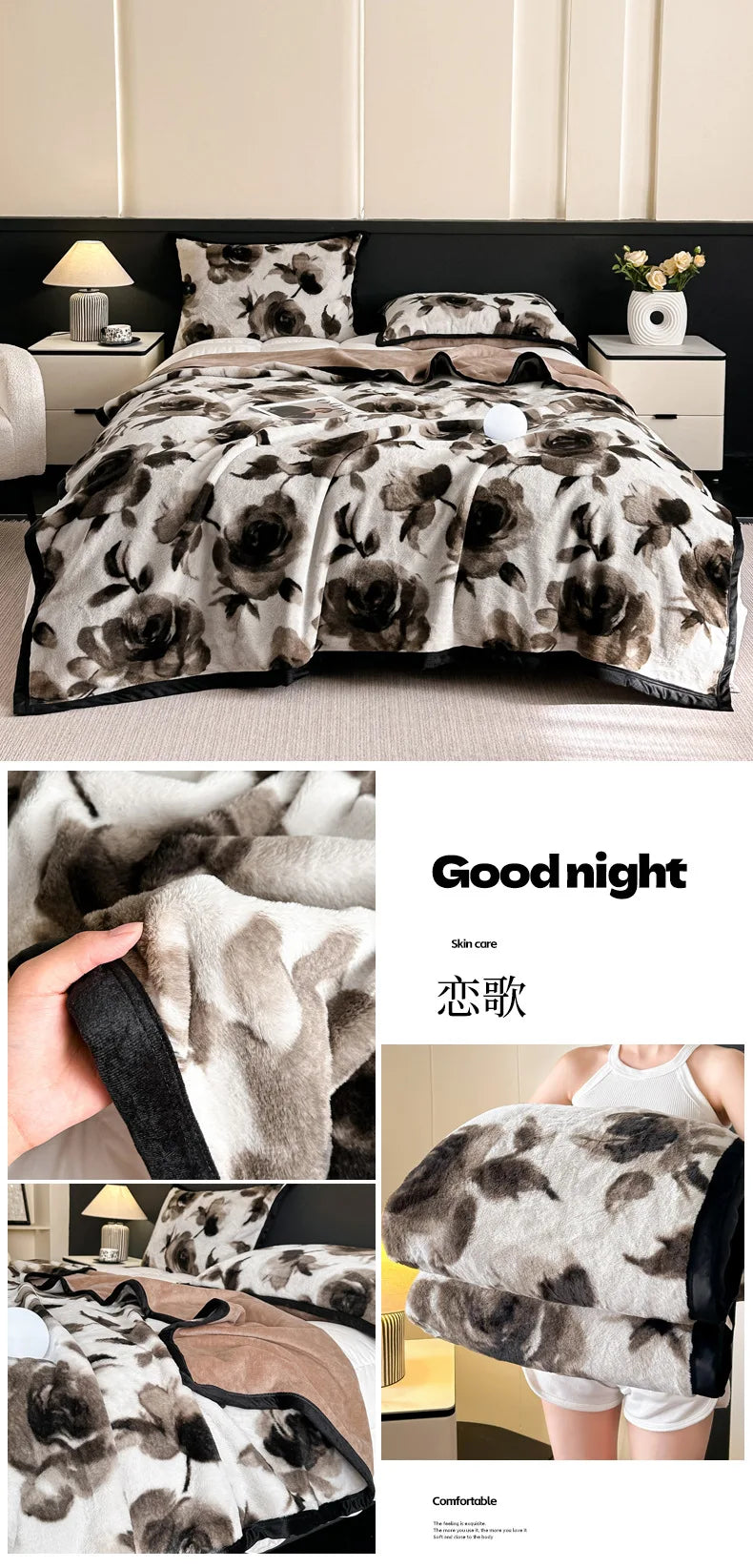 2025 new thickened snow mink blanket light luxury high-end office lunch break blanket air conditioner blanket