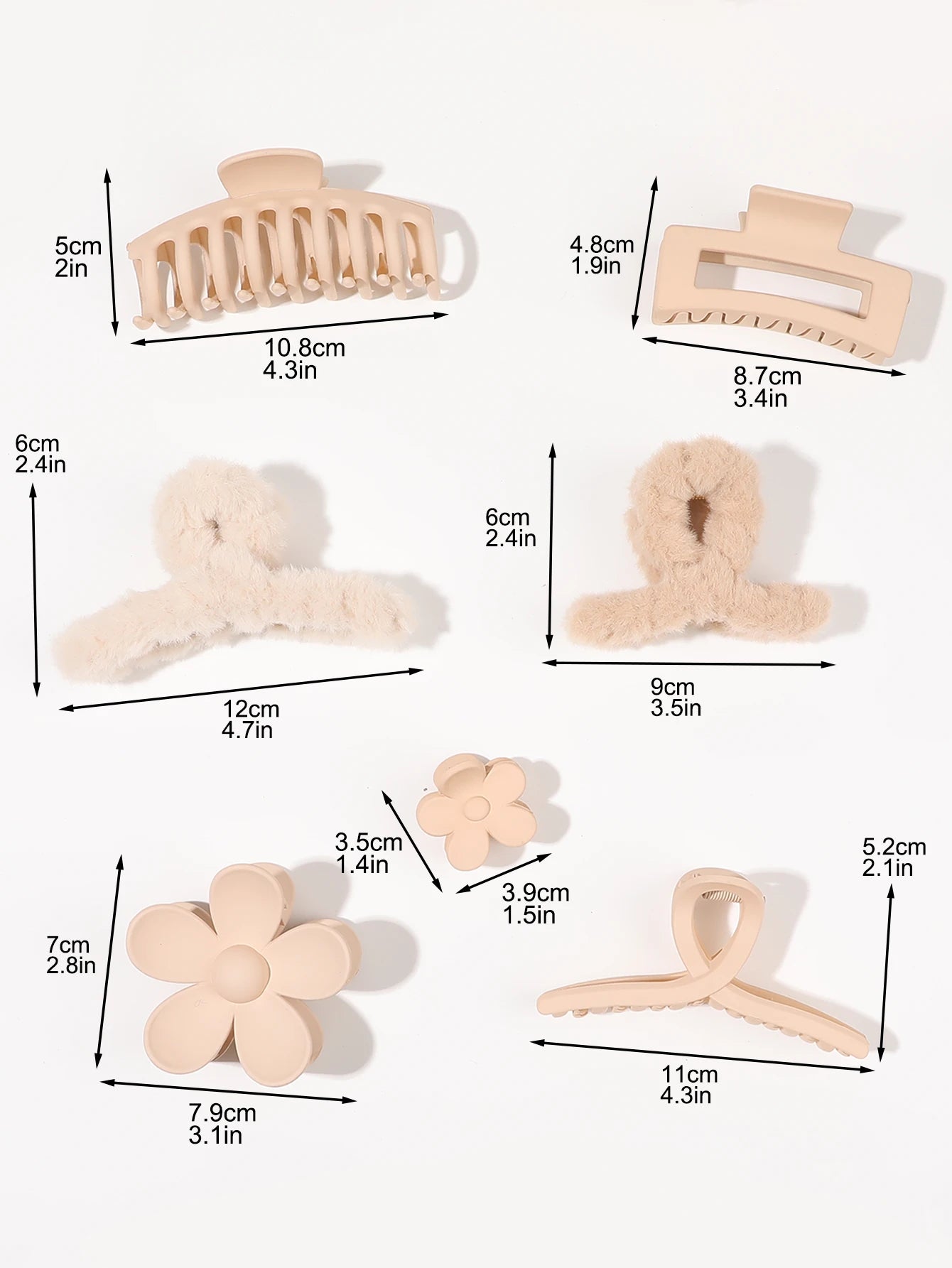 7/8Pcs Neutral Color Hair Clips for Women 4.7Inch Large Hair Claw for Thin Thick Hair,Big Matte Banana Clip,Strong Hold jaw clip.