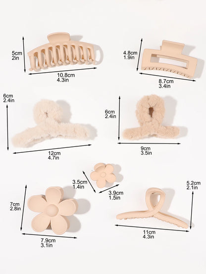 7/8Pcs Neutral Color Hair Clips for Women 4.7Inch Large Hair Claw for Thin Thick Hair,Big Matte Banana Clip,Strong Hold jaw clip.