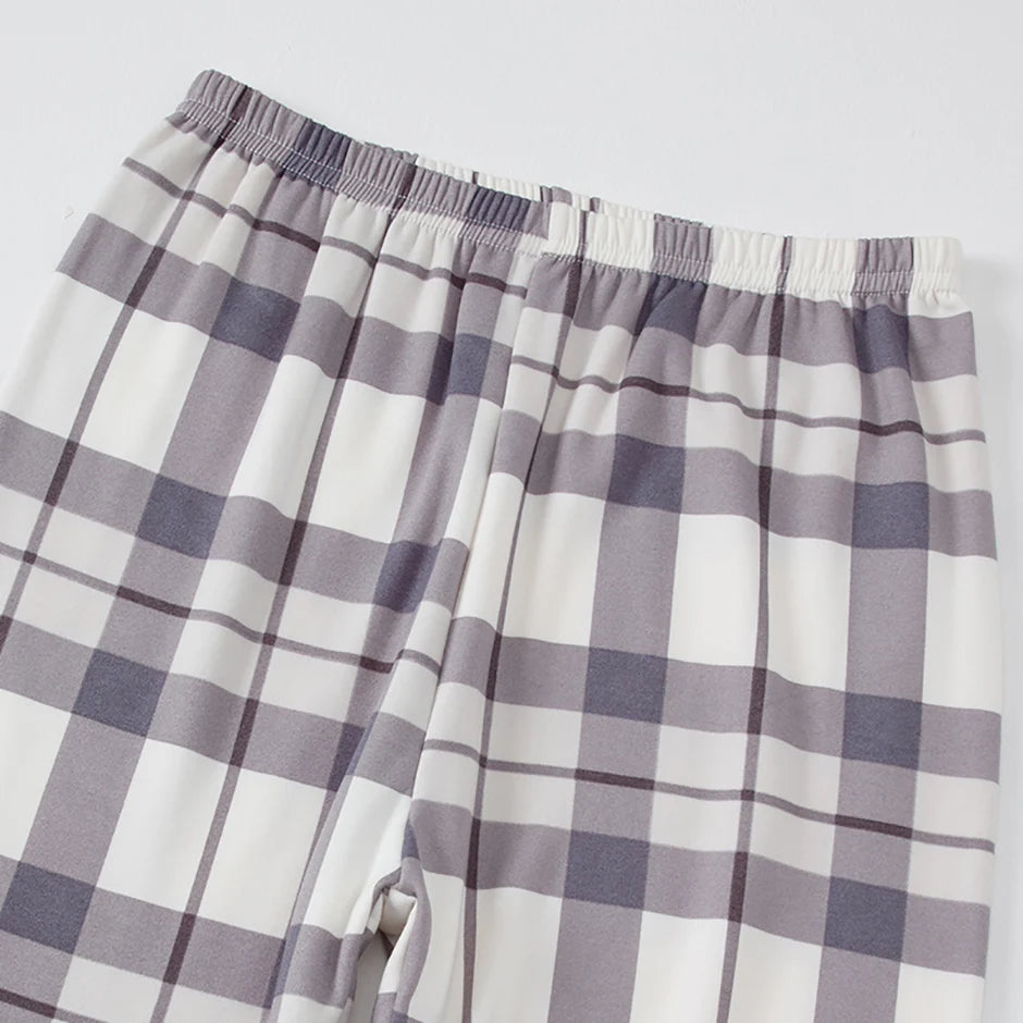 2-teilige Langarmhose im Herbst und Winter, geschliffene und verdickte Pyjamas für Männer und Frauen, Heimkleidung für Jugendliche