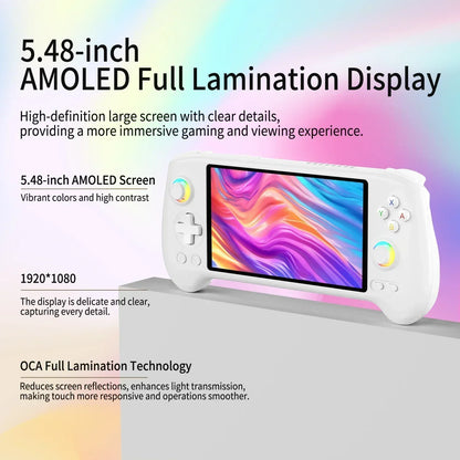 ANBERNIC RG557 Portable Game Console , 5.48" AMOLED Display, 8300mAh , Android 14, Retro Video Game Player For Birthday Gifts.