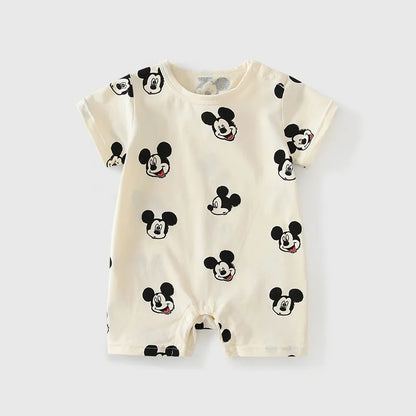 Sommer Neugeborenen Baby Jungen Mädchen Pullover Body Mickey Kleinkind Cartoon Maus Kurzarm Strampler Beiläufige Lose Baby Kleidung.