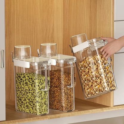 3L Food Storage Containers With Measuring CupTreat Box Containers for Kitchen Pantry Organization Containers for Rice Dispenser.