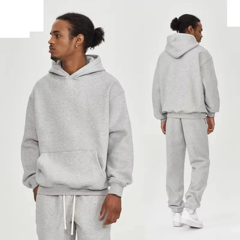 King Print hoodie suit men s casual sportswear fashionable spring and autumn jogging pullover sportswear sweatpants.