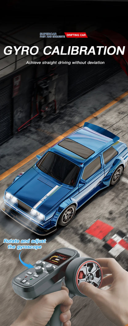KF30 1:43 4WD Drift Racing Car With Gyroscope Speed Adjustment Real Lighting Control and Damping High Speed RC Cars For Kids Toy.