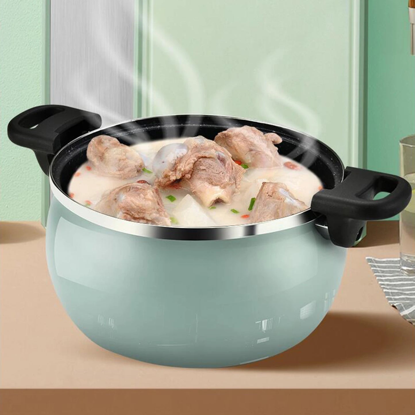 7L Pot Variable Pressure Soup Pot Micro Pressure Pot Household Multi-Functional Non Stick Stewing Gas Induction Cooker Universal.