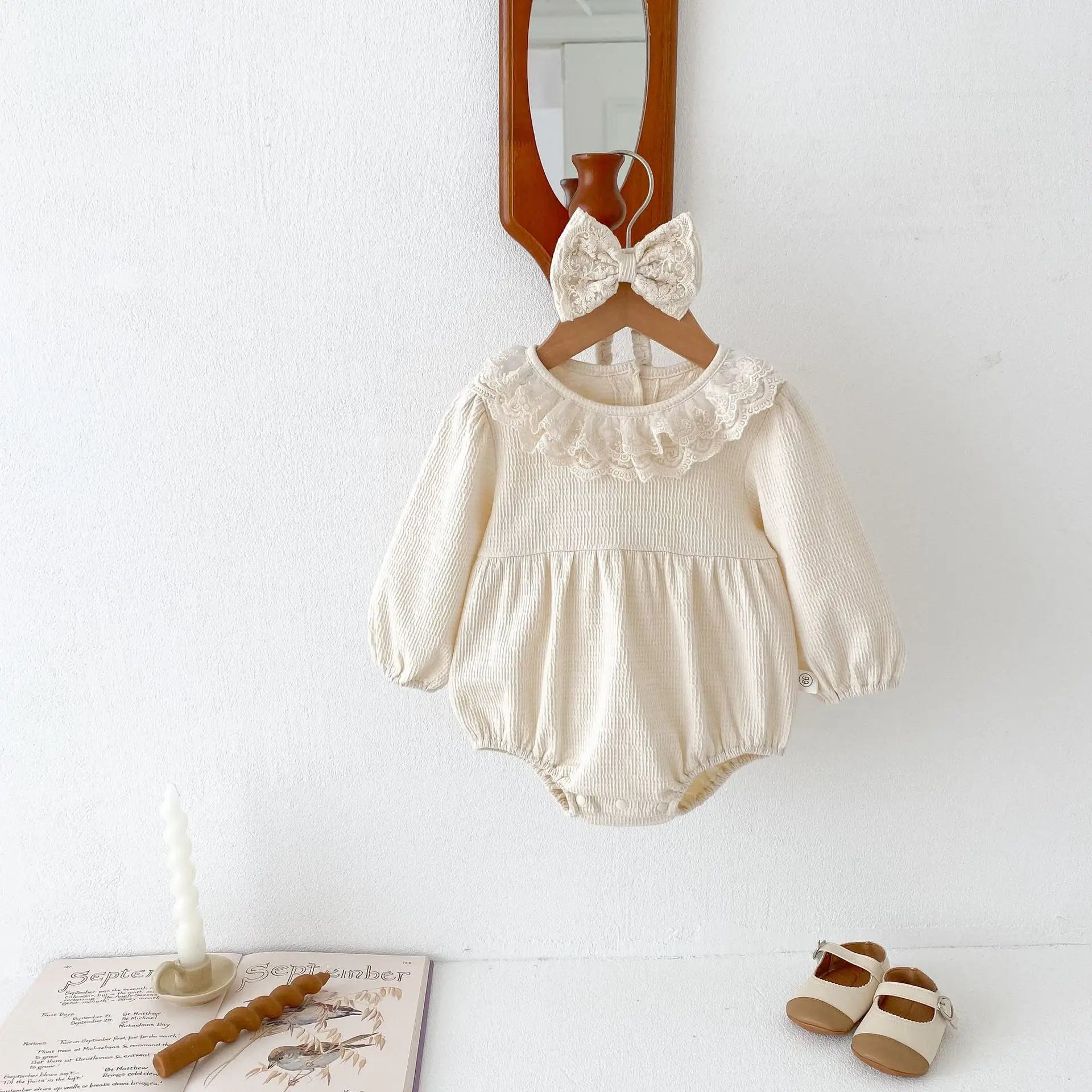 2PCS MILANCEL Frühling Baby Kleidung Spitze Kragen Säuglings Body Ein Stück Kleinkind Niedliche Prinzessin Outfit Kleidung für Neugeborene.