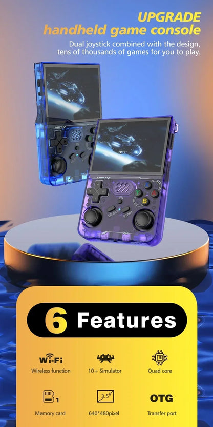 100% ArKOS R36XX Retro Handheld Game Console Linux System 3.5 Inch IPS Screen 64/128GB/256GB Game Player R36S updated version.