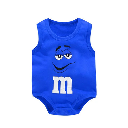 0-24M Neugeborenen Baby Baumwolle Body für Jungen und Mädchen Brief Drucken Lustige M Ärmellose Baby Strampler Sommer weiche Kleinkind Onesie.