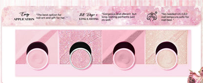 Dip Nails Powder Kit Acrylic Dipping Powder Set with Base Top Coat Activator for French Nail Art Manicure Salon DIY Gift No UV.