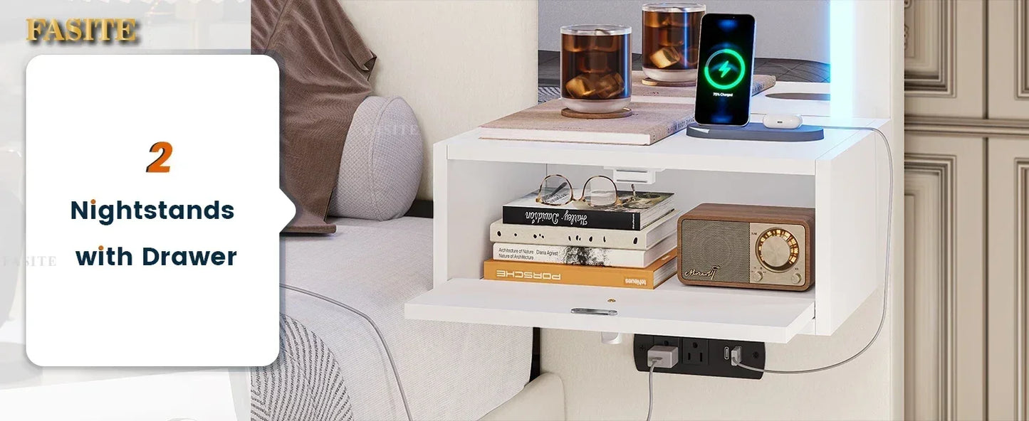 Gepolsterter Queensize-Bettrahmen aus PU-Leder mit tiefem, getuftetem Kopfteil und Kopfteilen für Schlafzimmer, schwarzer Plattform-Bettrahmen