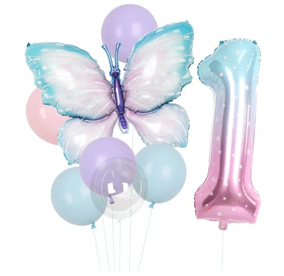 Schmetterling Geburtstag Party Dekoration Mädchen Einweg Geschirr Set Pappteller Tasse Ballon Tischdecke Schmetterling Thema Liefert.