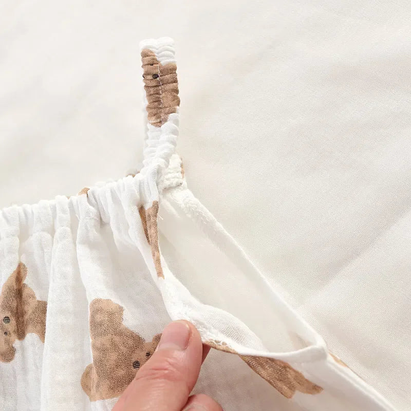 Neugeborene Baby Sommer dünne Bodysuit Mädchen ärmellose Hosenträger Stram pler Anzug Jungen niedlichen Stickerei Cartoon Pyjama Hut 2 Stück Set.