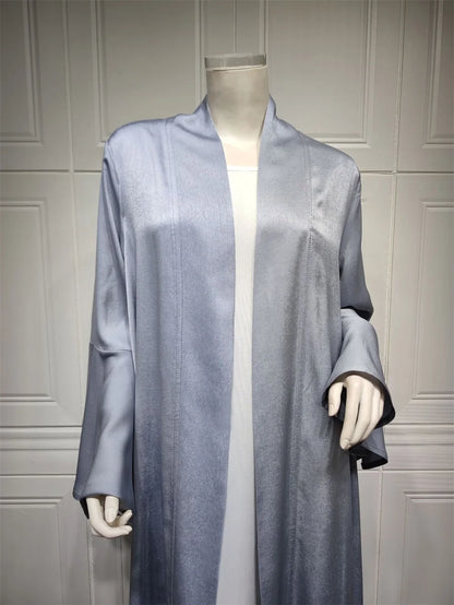 Siskakia Muslim Open Kimono Abaya For Moroccan Women Fashion Ruffle Sleeve Arab Dubai Clothing Jalabiyat Turkey Soft Gulf Robe