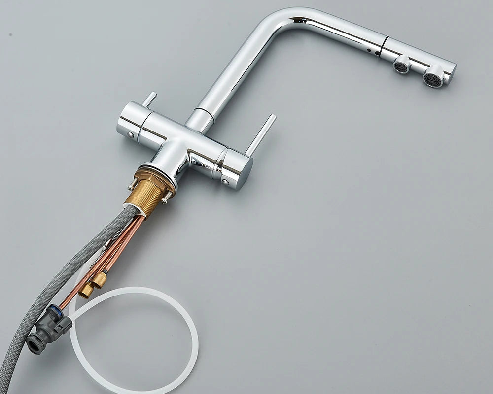 Rozin Water Purifier Kitchen Faucet Black Pull Out Flexible Filter Kitchen Faucets Crane Brass 2 in 1 Hot Cold Water Mixer Tap