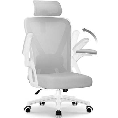 Bürostuhl, ergonomisch, verstellbar, 90er ° -135 ° ,Schreibtischstuhl mit Lordosenstütze, Computerstuhl mit verstellbarer Kopfstütze, Wohnzimmerstühle