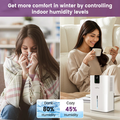 2800mL Air Dehumidifier Portable Mute Moisture Absorbers Machine Air Dryer Sleep Mode For Home Bedroom Office Kitchen Deodorizer.