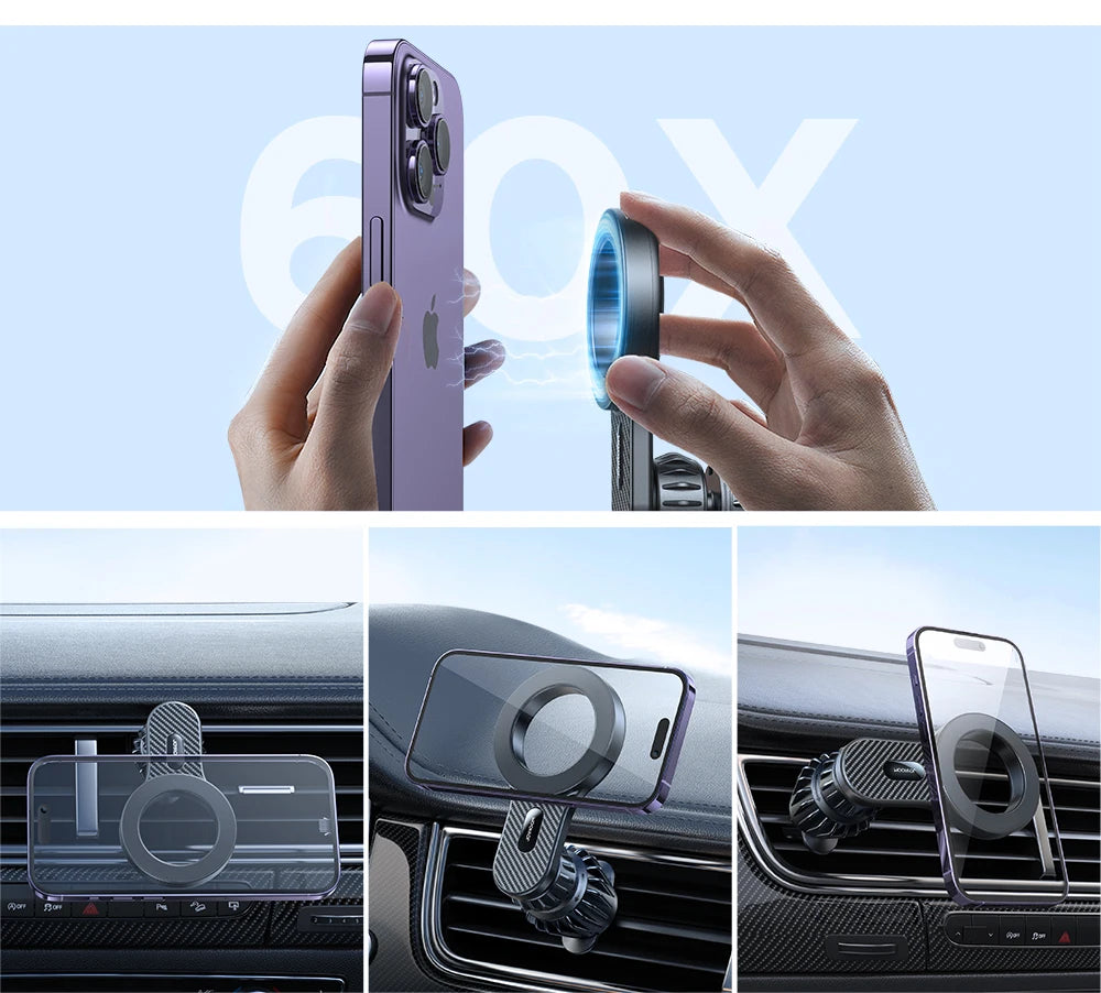 Joyroom Magnetic Car Phone Holder Universal Strong Car Air Vent Phone Mount Compatible with iPhone Samsung LG Google Pixel, etc.