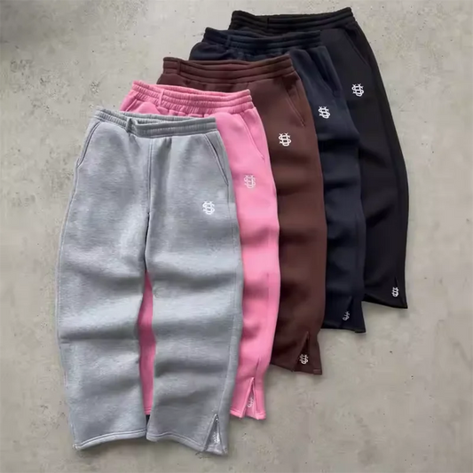 Streetwear Hoodie Sets Mens Y2K Straight Sweatpants Fashion Embroidery Logo Suits Casual High Street Couple Training Suit.