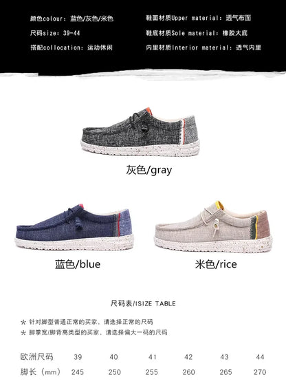 Men's Loafers Designer Slide in Low Cut Sneakers Casual Boat Shoes Comfortable Walking Flat Shoes Breathable Canvas Shoes 2025.