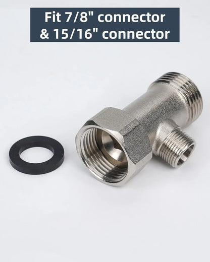 3 Way T Valve Adapter Connector Copper Brass 3/8 1/2 9/16 7/8  for Diverter Bath Toilet Bidet Sprayer Shower Head Water Pipes