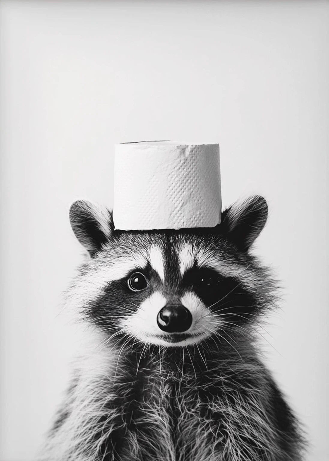 Highland Cow Otter Cat  Raccoon with Toilet Paper Poster Print Canvas Painting Bathroom Wall Art Funny Toilet Humor Home Decor