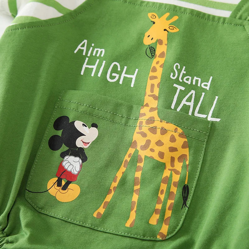 MINISO Mickey Sommer Baby Jungen Kurzarm Klettern Anzug Koreanischen Stil Baumwolle Faux Zwei Stück Säuglingsspielanzug 0-1 jahre Bodys.