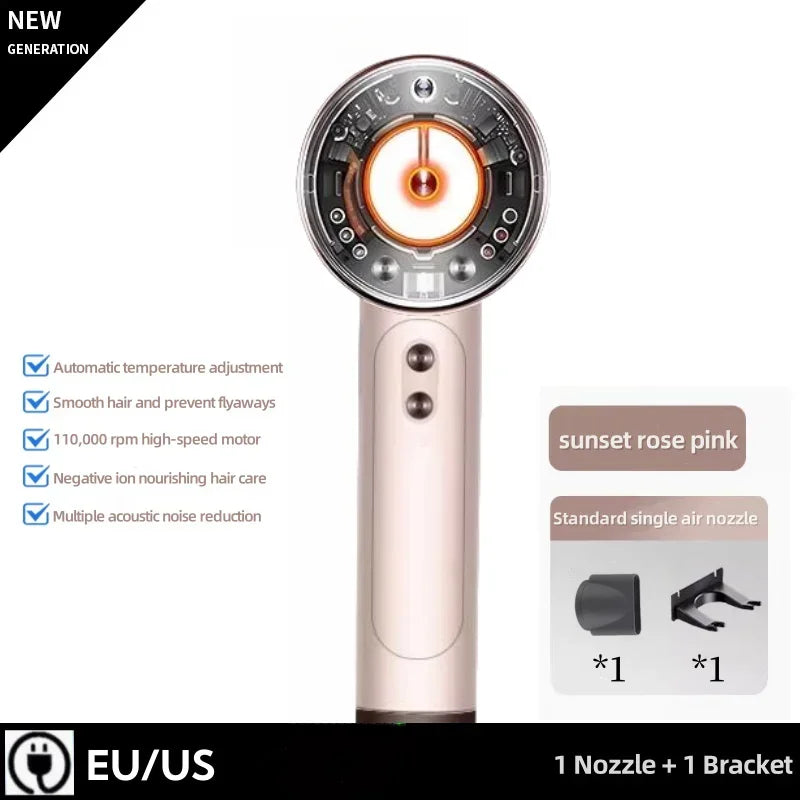 Professional Negative Ion High Speed Hair Dryer 220V Leafless Thermostatic Hair Dryer 1600W High Power Hair Dryer Styling Tool.