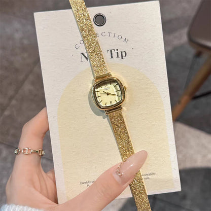 GEDI Golden Watch Light Luxury Quartz Stainless Steel Watch Casual Fashion Dress Temperament Waterproof Women's Wristwatches