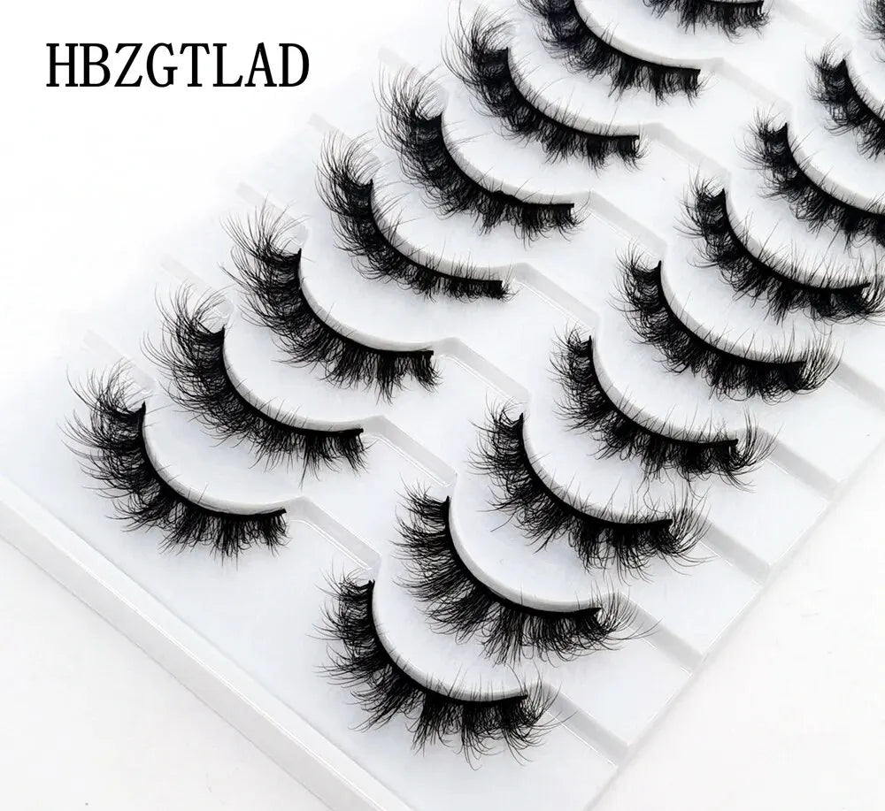 10 Pairs Lashes Fluffy Soft Russian Volumes Mink Lashes 3D Mink Eyelashes Lashes Reusable Fluffy False Lashes Russian Extensions.