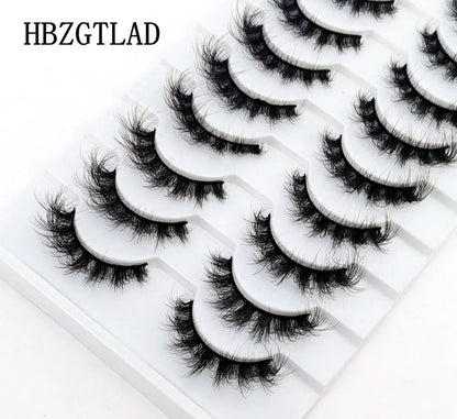 10 Pairs Lashes Fluffy Soft Russian Volumes Mink Lashes 3D Mink Eyelashes Lashes Reusable Fluffy False Lashes Russian Extensions.