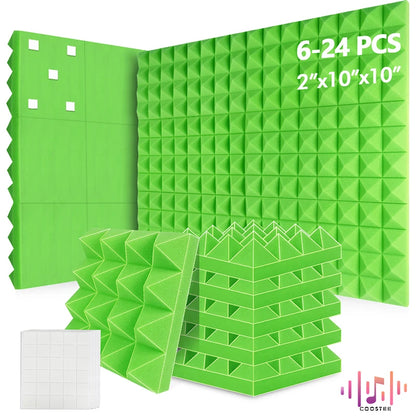 Sound Absorbing Wall Panel 6/12/24Pcs Acoustic Foam Self Adhesives Decor Studio Echo Canceling Treatment For Game Room Cinema