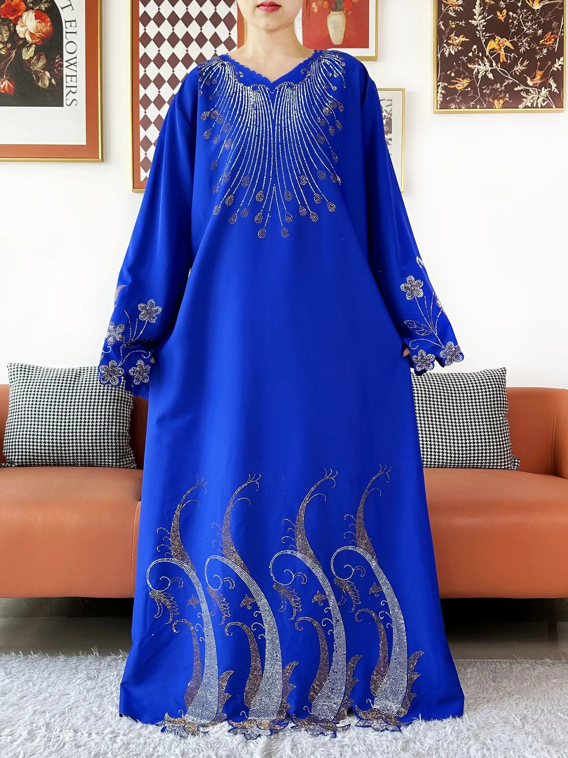 2025Fashion Dubai Diamond Muslim Women Modest Dress Elegant Arabic Femme Hijab Long Sleeve Chiffon Abaya Islamic Turkey Clothing.