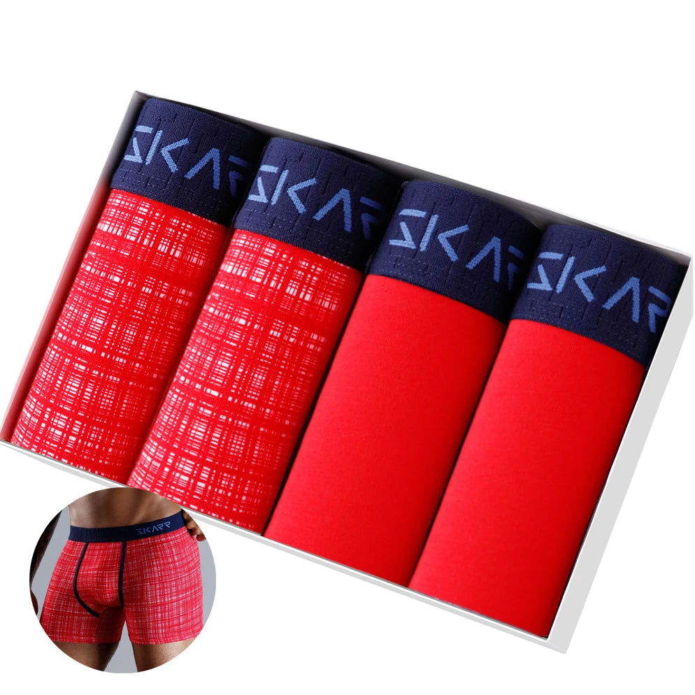 4 stücke Boxer Shorts Schlüpfer der Männer Homme Unterhose Boxershorts Unterwäsche für Mann Baumwolle Männliche Paar Sexy Set Calecon Lot weiche Box