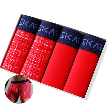 4 stücke Boxer Shorts Schlüpfer der Männer Homme Unterhose Boxershorts Unterwäsche für Mann Baumwolle Männliche Paar Sexy Set Calecon Lot weiche Box