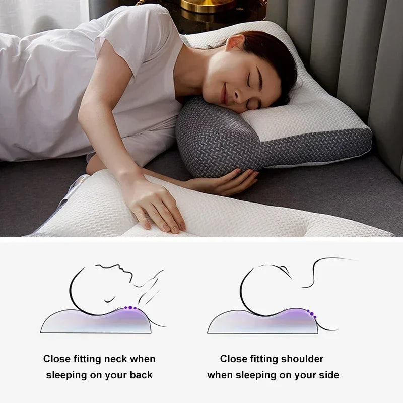 Orthopedic Reverse Traction Pillow Protects Cervical Vertebra and Helps Sleep Single Neck Pillow Can Be Machine Washable 48X74cm.