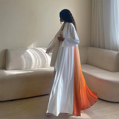 Ramadan Open Chiffon Kimono Abaya Damen Dubai Kaftan Muslim Coat Prayer Clothes Women Djellaba Kebaya Robe Femme Musulmane.