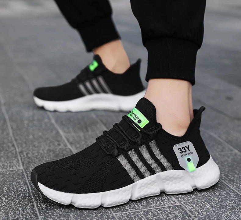 Atmungsaktives Mesh Männer Schuhe Trendy Leichte Fuß Wohnungen Plus Größe Männliche Tennis Turnschuhe Laufen Outdoor Fitness Schuhe 2024.