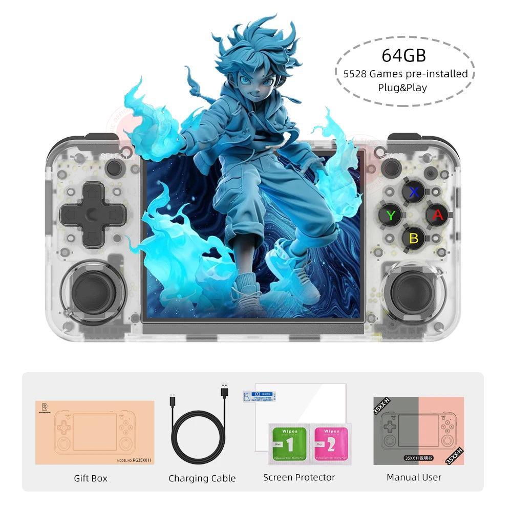 ANBERNIC RG35XX H Hand-held Consoles For Playing Video Games 3.5-inch IPS 640*480 Screen Retro Game Player 3300 mAh 5000+ Games