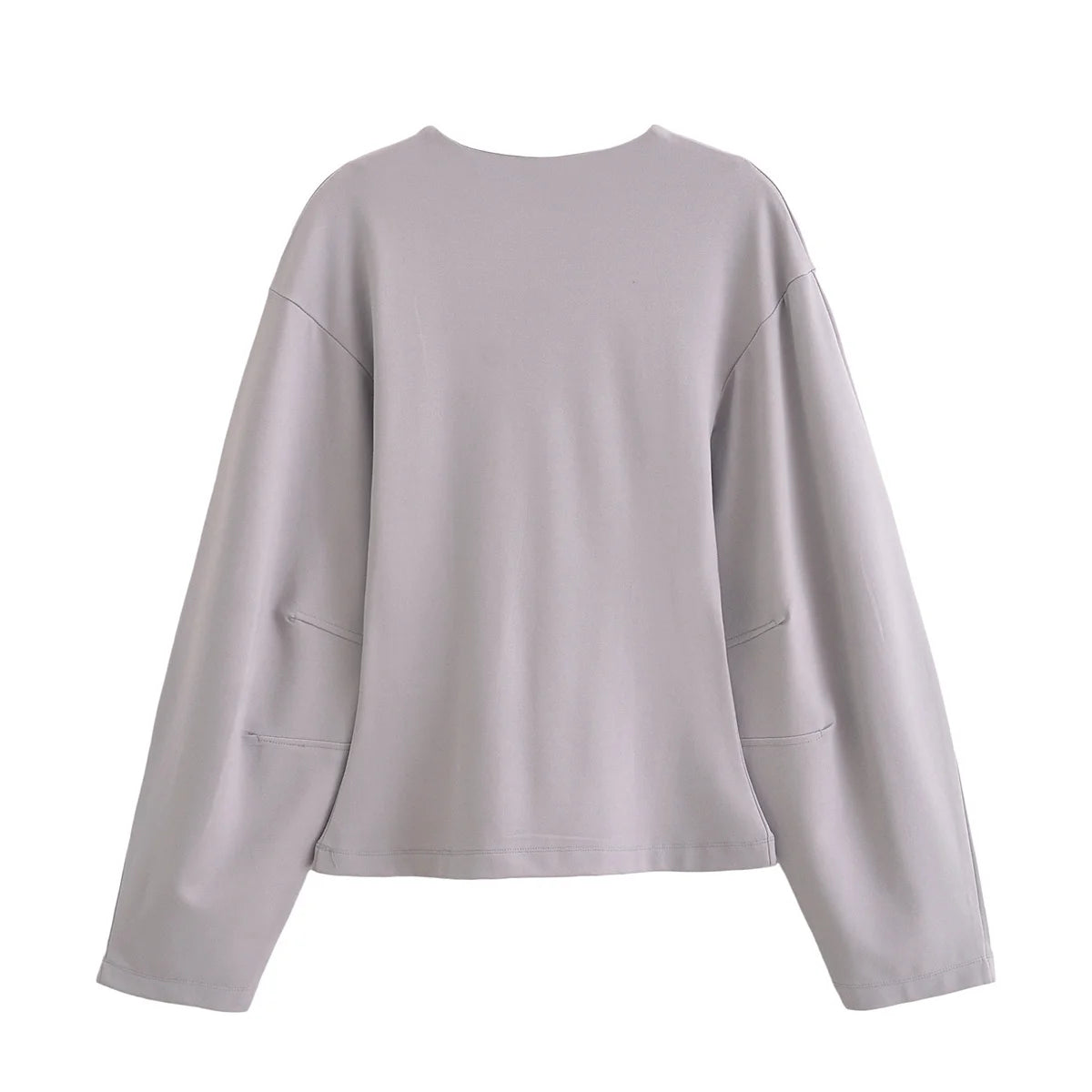 HH Women's 2-Piece Set Fashion Slimming Double-Sided Fabric Round Neck Long-Sleeve Top+Elegant Stretch Casual Wide Leg Pants.