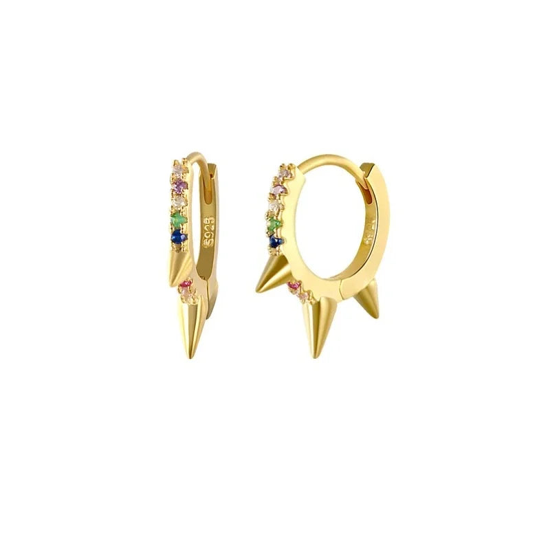 Silver Gold Color Hoop Earring Trendy Punk Hip Hop Rivet Ear Rings for Women Gothic Party Jewelry Pendientes Orecchini 2025