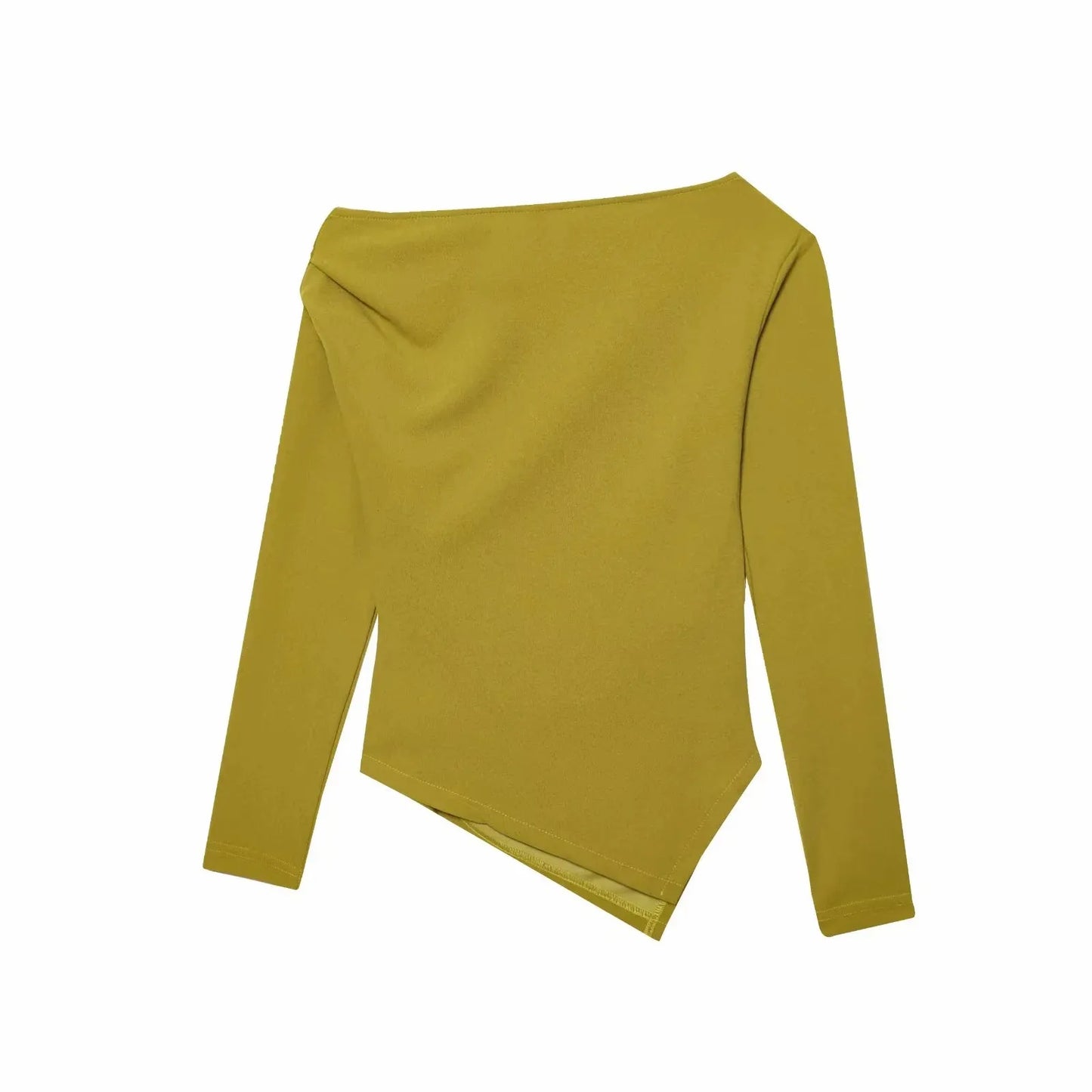 Asymmetric Short Top Woman Long SleevesTops Women Elastic Corset Top Female Streetwear Casual T-shirts Tops.