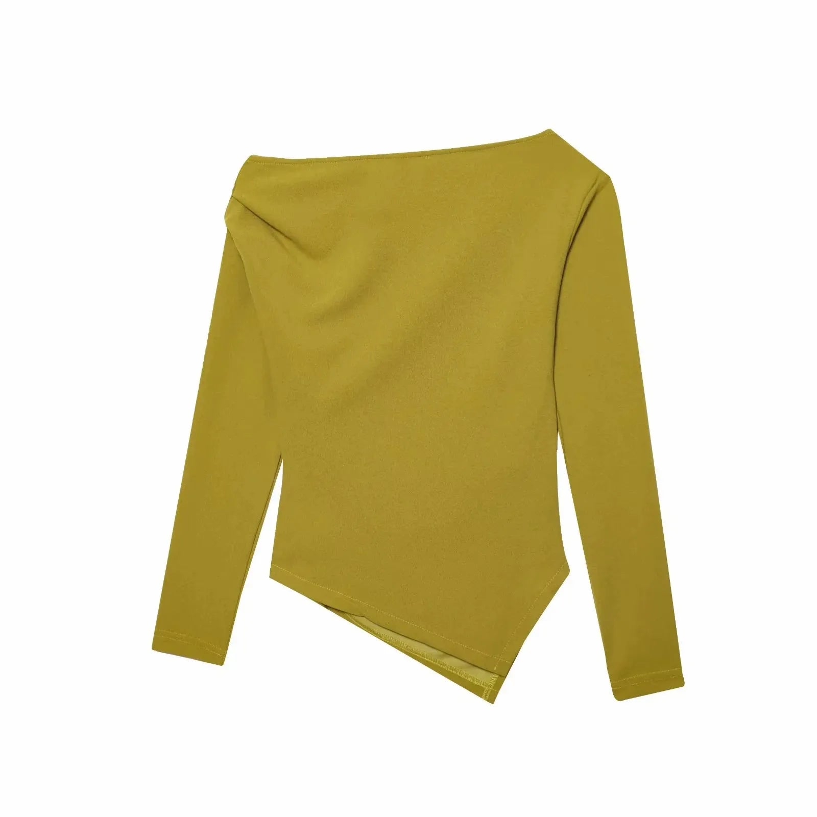 Asymmetric Short Top Woman Long SleevesTops Women Elastic Corset Top Female Streetwear Casual T-shirts Tops.