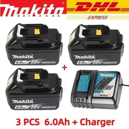100% original Makita battery, 18V 6.0Ah rechargeable battery, replacing Makita BL1830BL1840BL1850BL1860B, power tool battery.