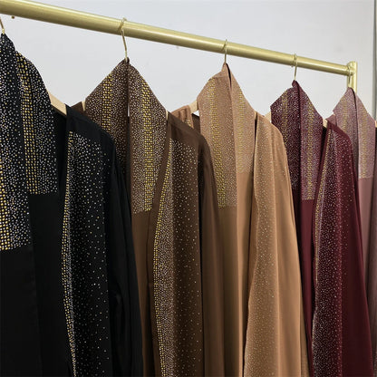 Ramadan Eid Dubai Open Black Muslim Kimono Abaya Damen Turkey Islam Abayas For Women Dress Kebaya Robe Femme Musulmane Kaftan