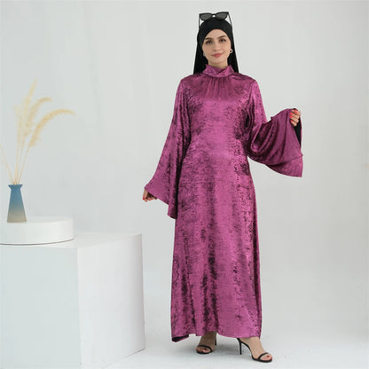 Ramadan Satin Shimmer Abaya Damen Dubai Luxury Islam Muslim Kaftan Dresses Kebaya Abayas For Women Robe Musulmane Femme Vestidos.