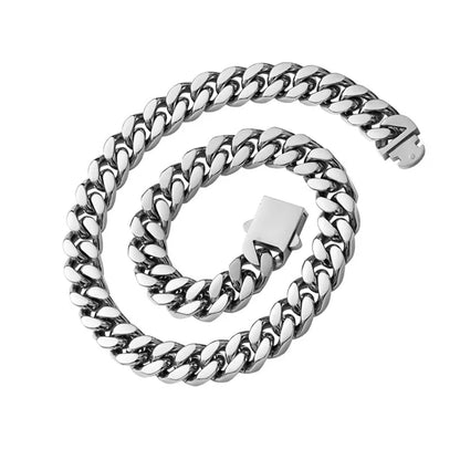 316 Stainless Steel Plated 18k Gold Fashion Crypto Cuban Chain Miami Rap Hip Hop Men's Bracelet Accessory.