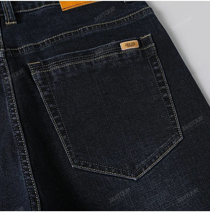 Baumwolle Herren Jeans Denim Hosen Marke Klassische Kleidung Overalls Gerade Hosen für Männer Schwarz Oversize Große Größe 35 40 42 44 46